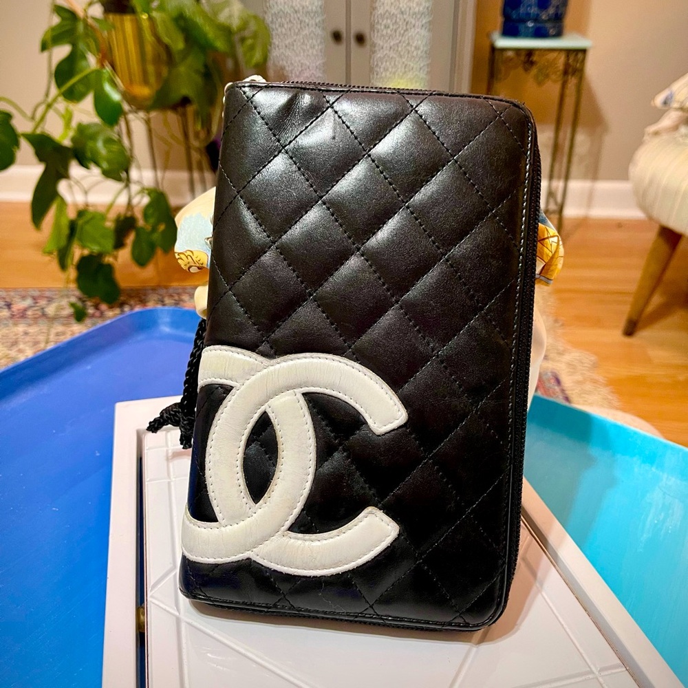 Chanel Black Quilted Leather Rue Cambon Large Zipper Wallet